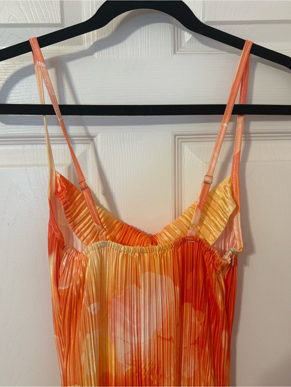 Orange & Yellow Hawaiian Pleated Slip Dress - Picture 8 of 12